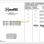 MANITOU MSI 30D - MSI 30D BUGGIE PARTS CATALOGUE