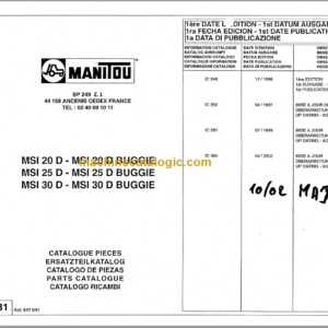 MANITOU MSI 30D - MSI 30D BUGGIE PARTS CATALOGUE