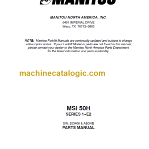 MANITOU MSI 50H S1-E2 PARTS MANUAL