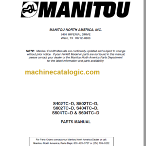 MANITOU S502TC-D PARTS MANUAL