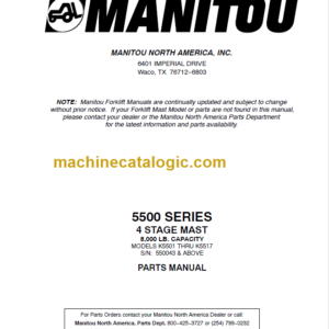 MANITOU 5500 Series Parts Manual