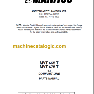 Manitou MVT 1340 L COMFORT LINE PARTS MANUAL