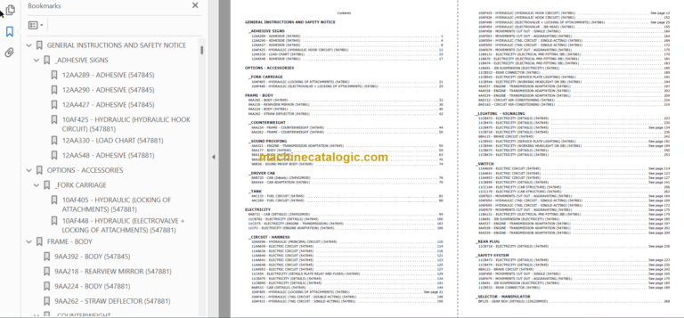 Manitou MLT 634 SB E2 PARTS CATALOGUE