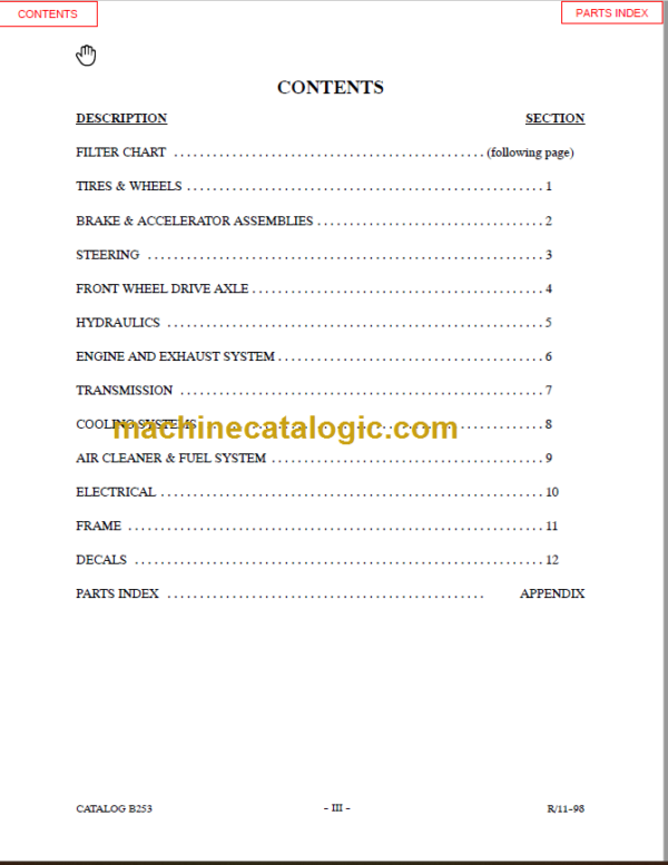 MANITOU S502TC-D PARTS MANUAL