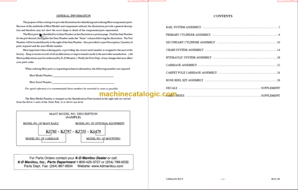 MANITOU 5500 Series Parts Manual