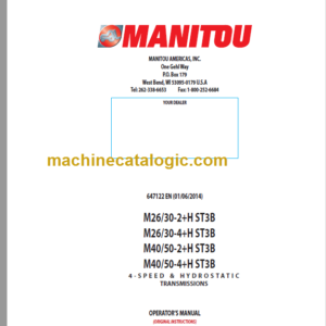 MANITOU M40 50-2+H ST3B OPERATOR’S MANUAL