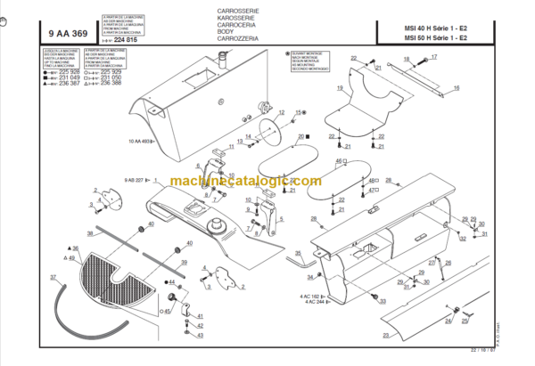 MANITOU MSI 50H S1-E2 PARTS MANUAL