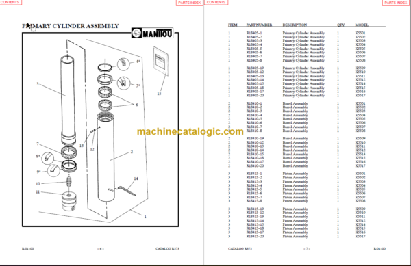 MANITOU 5500 Series Parts Manual