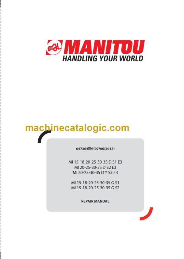 MANITOU MI 15-18-20-25-30-35 G S2 REPAIR MANUAL