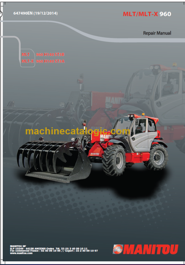 Manitou MLT 960 Repair Manual