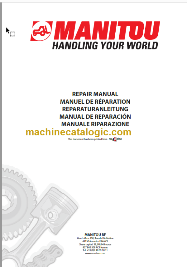 Manitou MLT 627 Turbo Evolution Repair Manual M187FR