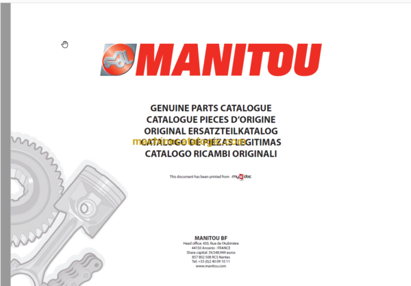 Manitou MLT 634 TURBO LSU SB E2 PARTS CATALOGUE