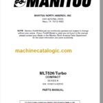 Manitou MLT 526 Turbo COMPACT SERIES A PARTS MANUAL