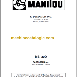 MANITOU MSI 30D PARTS MANUAL