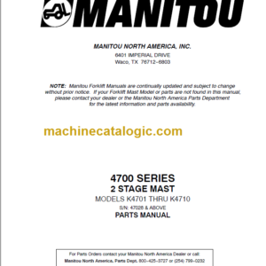 MANITOU 4700 Series Parts Manual