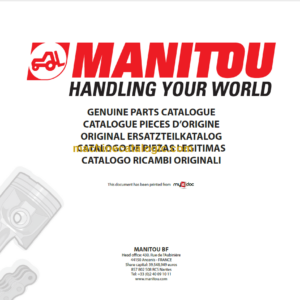 Manitou MVT 665T COMFORT LINE PARTS MANUAL