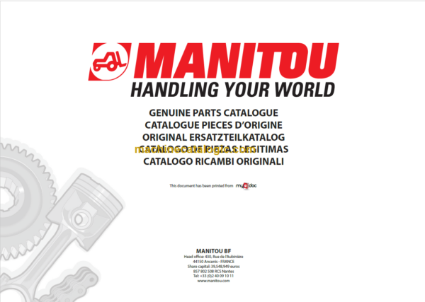 Manitou MVT 665T COMFORT LINE PARTS MANUAL