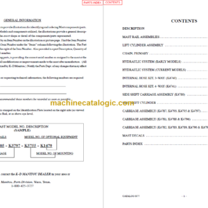 MANITOU 4700 Series Parts Manual