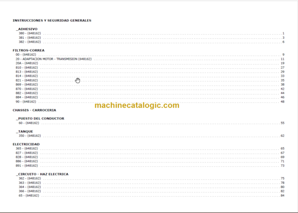 Manitou MVT 665T COMFORT LINE PARTS MANUAL