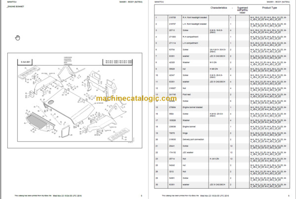 MANITOU M-X 30-2 S3E3 PARTS CATALOGUE