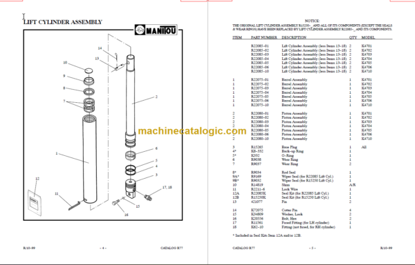 MANITOU 4700 Series Parts Manual