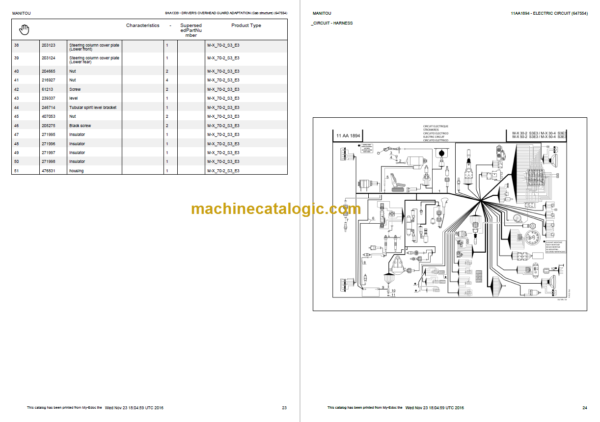 MANITOU M-X 30-2 S3E3 PARTS CATALOGUE