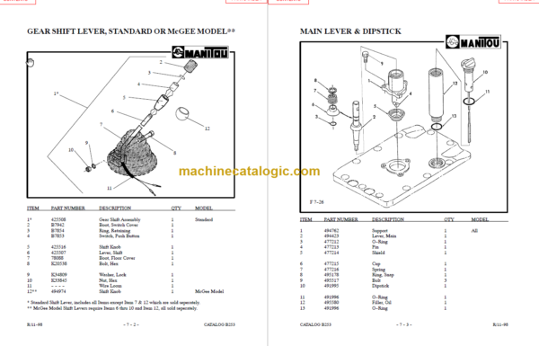 MANITOU S504TC-D PARTS MANUAL