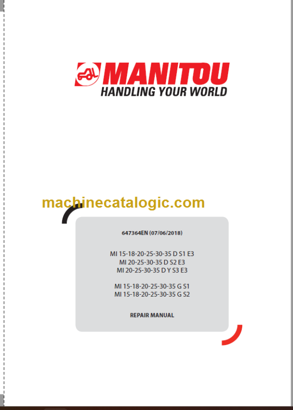 MANITOU MI 20-25-30-35 D S2 E3 REPAIR MANUAL