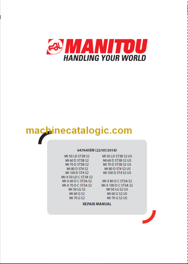 MANITOU MI-X 80 D C ST3A S2 REPAIR MANUAL