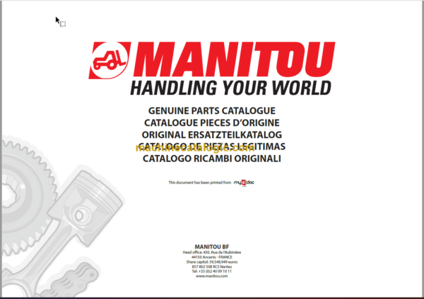 Manitou MHT 790 PARTS CATALOGUE