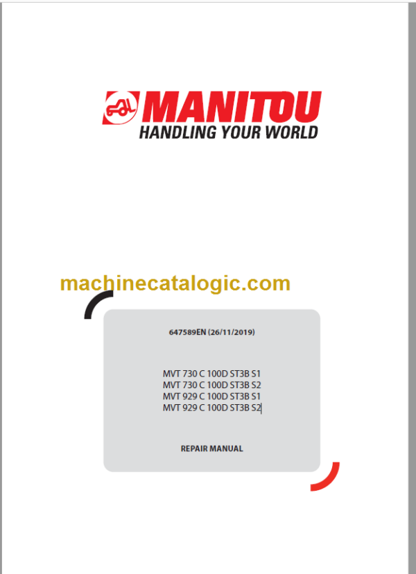 Manitou MVT 730 C 100D ST3B S1-S2 REPAIR MANUAL