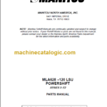 Manitou MLA 628-120 LSU POWERSHIFT SERIES 3-E2 PARTS MANUAL
