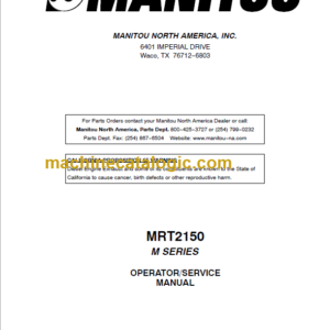 Manitou MRT 2150 M SERIES OPERATOR SERVICE MANUAL