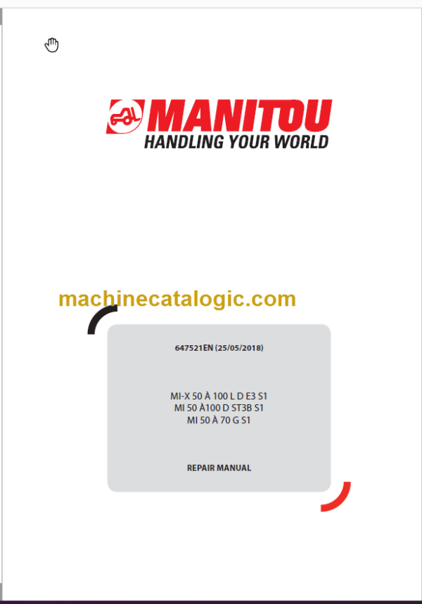 MANITOU MI 50 À100 D ST3B S1 REPAIR MANUAL