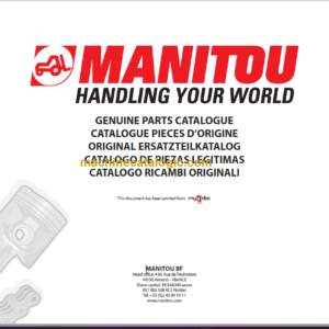 Manitou MLT 732 100D ST3BS1 PARTS CATALOGUE