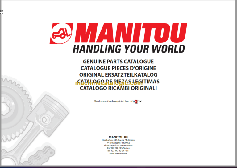 Manitou MLT 732 100D ST3BS1 PARTS CATALOGUE