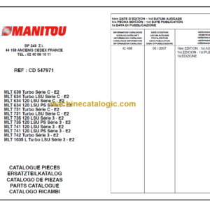 Manitou MLT 634 Serie C E2 PARTS CATALOGUE