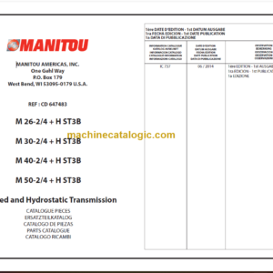 MANITOU M 30-4 + H ST3B PARTS CATALOGUE