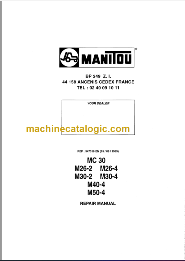 MANITOU M30-2 REPAIR MANUAL