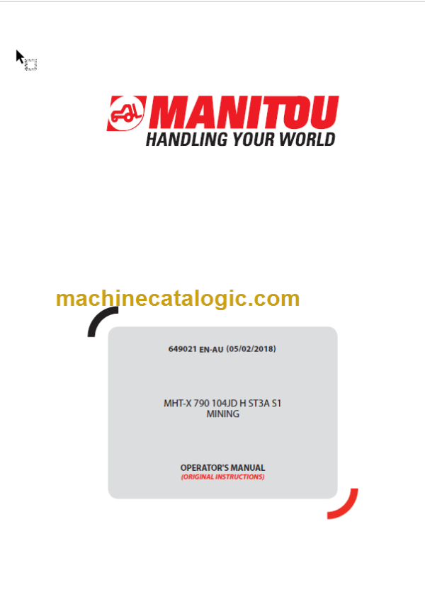 MHT-X 790 104JD H ST3A S1 MINING OPERATOR'S MANUAL