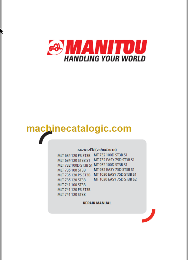 Manitou MLT 741 ST3B Repair Manual