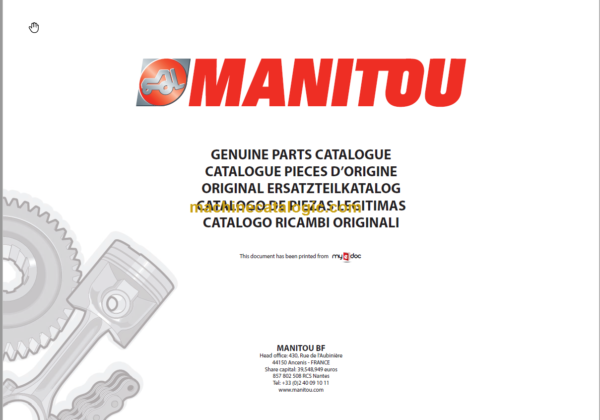 MANITOU M-X 30-4 S3E3 PARTS CATALOGUE