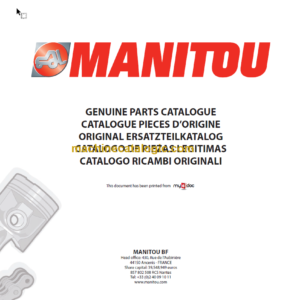 MANITOU M26-2 PARTS CATALOGUE