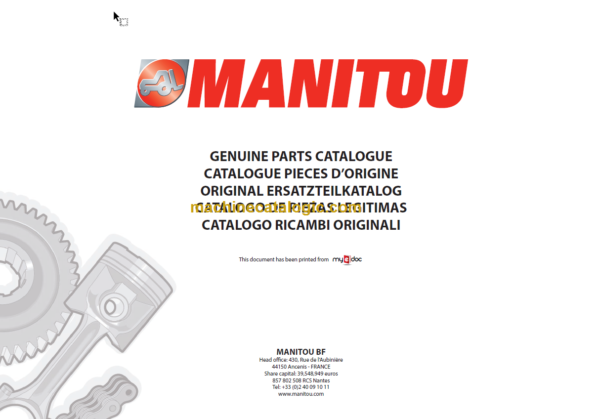 MANITOU M26-2 PARTS CATALOGUE