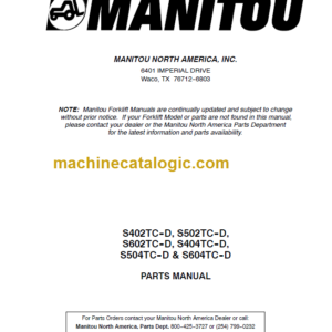 MANITOU S602TC-D PARTS MANUAL