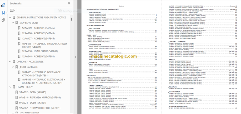 Manitou MLT 634 TURBO SB E2 PARTS CATALOGUE