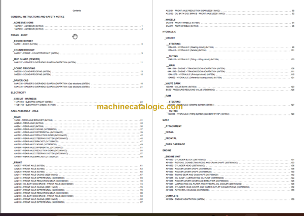 MANITOU M-X 30-4 S3E3 PARTS CATALOGUE