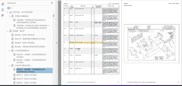 Manitou MLT 634 TURBO SB E2 PARTS CATALOGUE