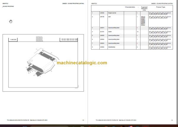 MANITOU M-X 30-4 S3E3 PARTS CATALOGUE