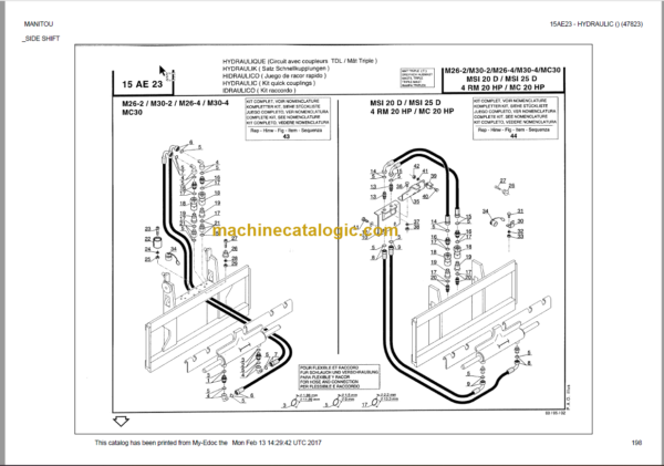 MANITOU M26-2 PARTS CATALOGUE